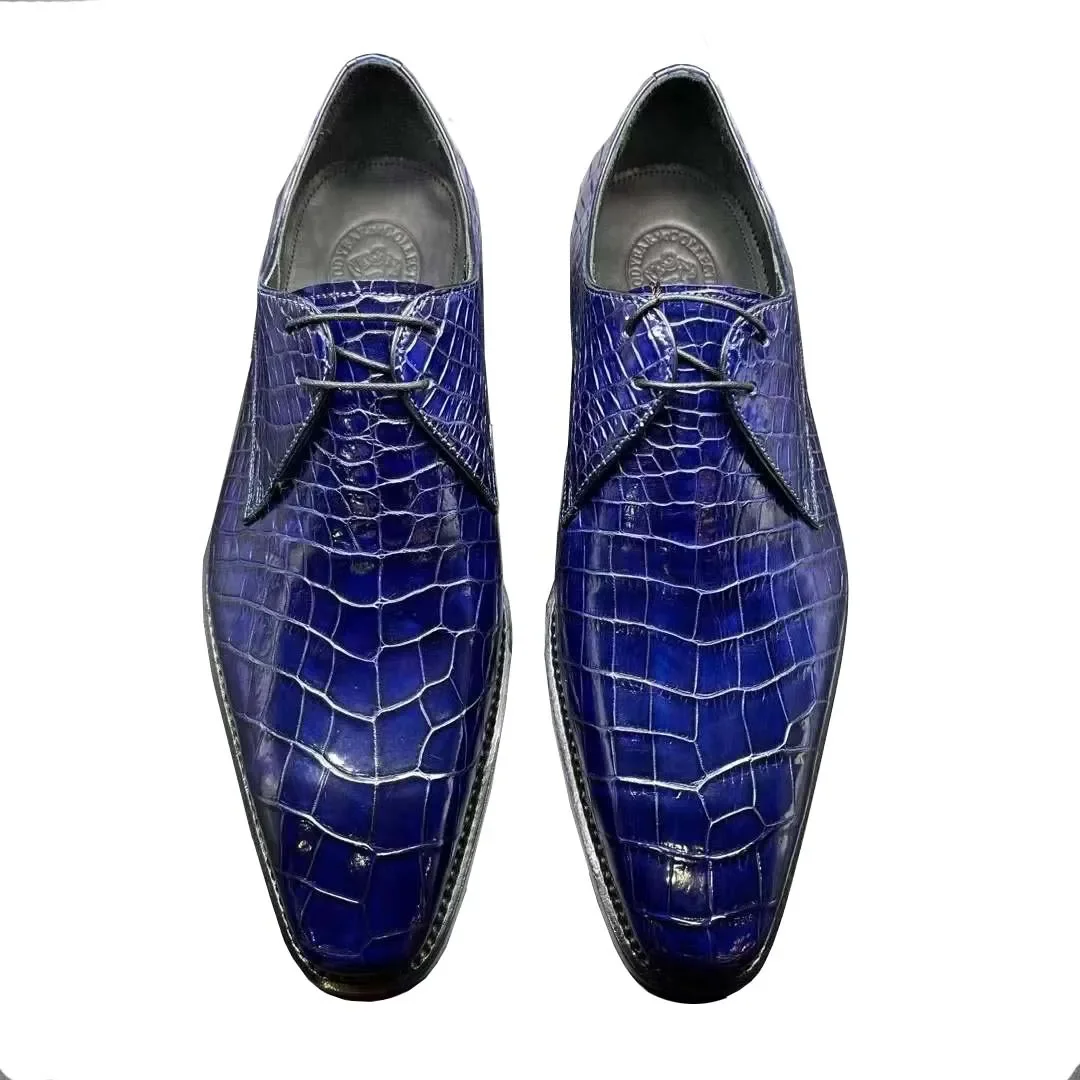 chue new men dress men Derby shoes men crocodile leather shoes