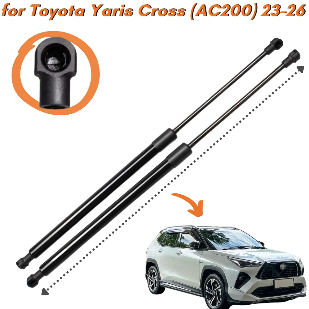 Qty(2) Hood Struts for Toyota Yaris Cross (AC200) 2023-2026 Front Bonnet Gas Springs Shock Absorbers Lift Supports Dampers