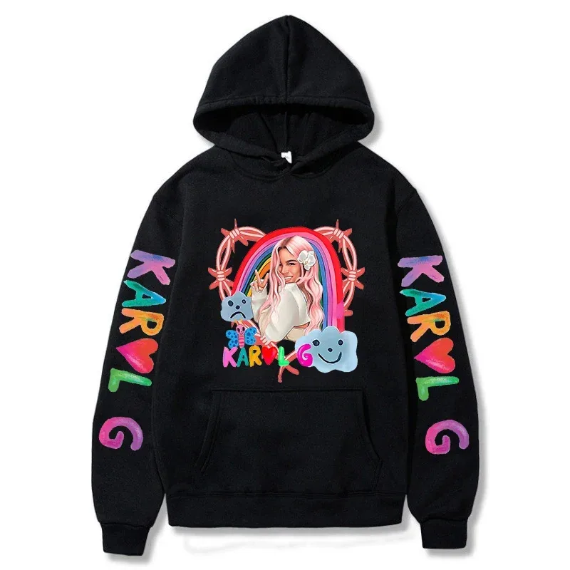 

Новые женские разноцветные толстовки в стиле хип-хоп, модная уличная одежда, пуловер Karol G Manana, толстовки с длинными рукавами и принтом, топы Y2K