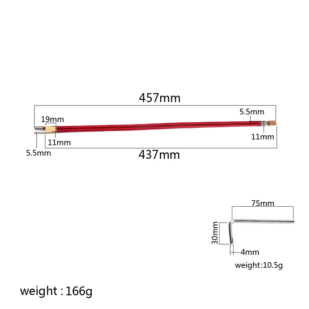 457Mm Two Way Truss Rod Premium Brass Guitar Truss Rod for Neck Relief Adjustment Upbow Backbow Correction