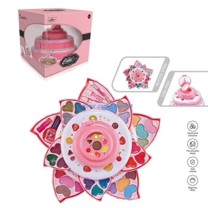 090B Realistic Cosmetic Toy Role for Play Game Set for Toddler Girls Makeup Learning Toy Dollhouse Accessories Best Birthday