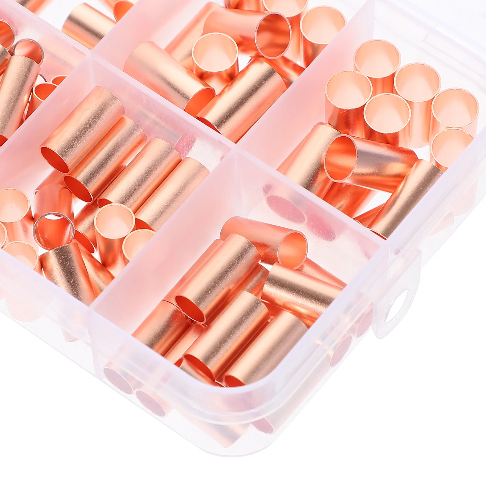 

250pcs Copper Connecting Tubes Small Copper Tube For Wire Connection Durable Joint Tube High Conductivity Wiring Connector For