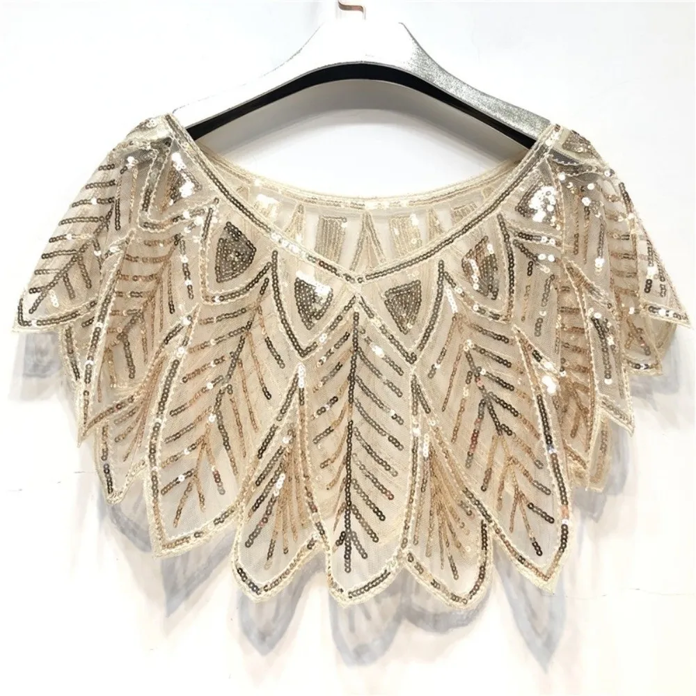 Chal de lentejuelas con purpurina Simple, sin mangas, cuello en V, capa de noche, cubierta corta, chal de fiesta de malla para mujer