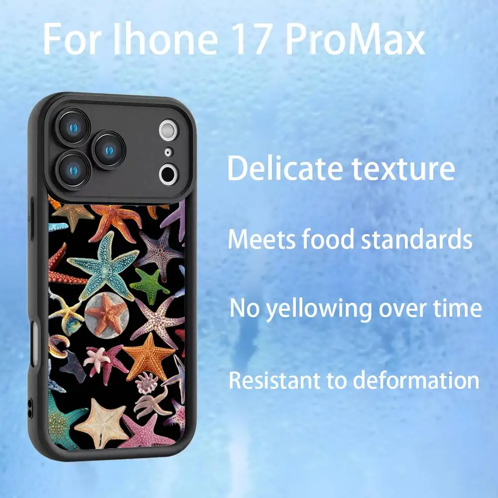 حافظة هاتف Sea Starfish لهاتف iPhone 17,16,15,14,13,12,Pro,Max,Plus,E,SE4,Air, emery Black تغطية كاملة من مادة TPU #3