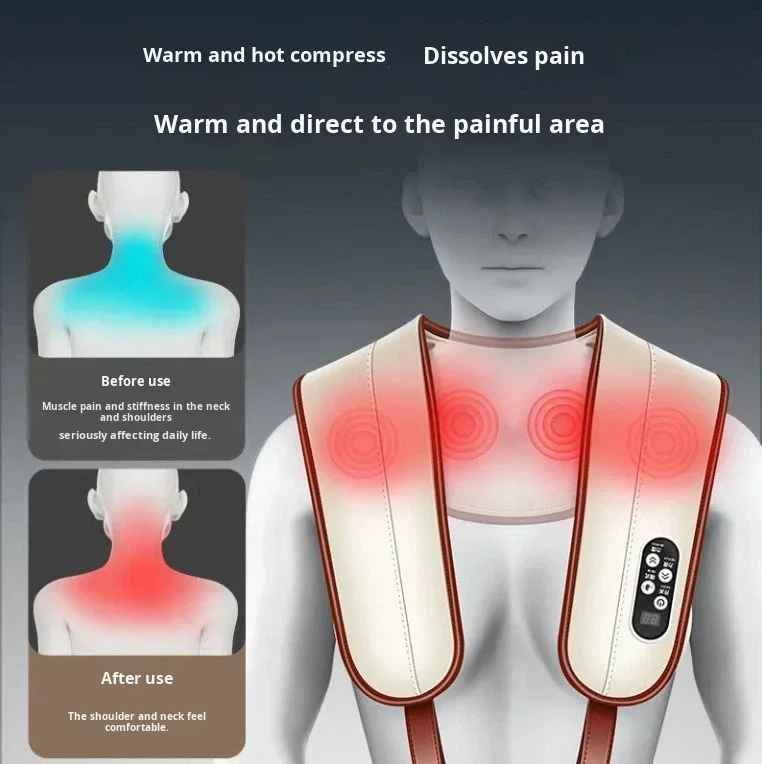 Cervical Vertebra Massager Neck Knocking Hammer Style Shawl Back Hip Leg Neck Protection Hanging Automatic Hot Compress fast shi