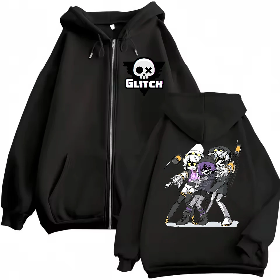 Anime Murder Drones Zipper Hoodie Cartoon Uzi And Z Pattern Zip Up Jacket Men Women Fleece Casual Zip Up Sweatshirt Zip Jacket