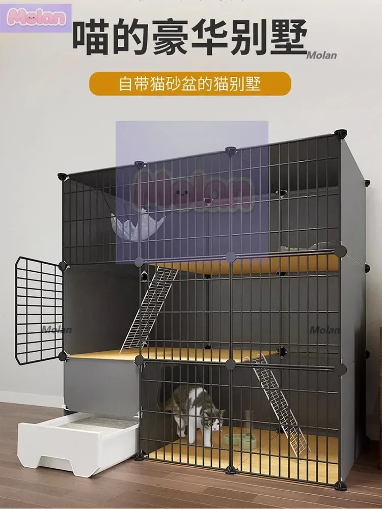 

Cat cage household cat litter box toilet integratedt cabinethouse oversized free space indoor villa nest