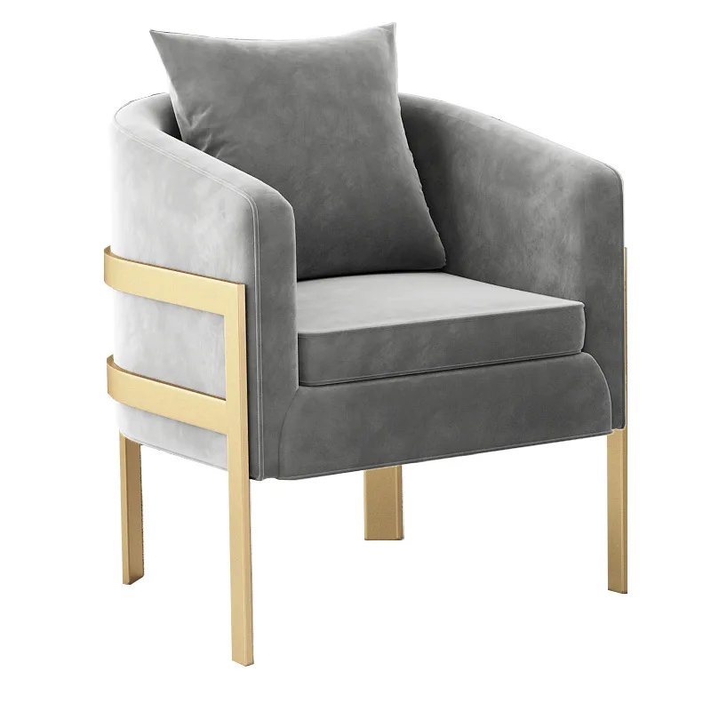 

Nordic simple iron sofa and chair combination, home living room cafe leisure small apartment fabric sofa