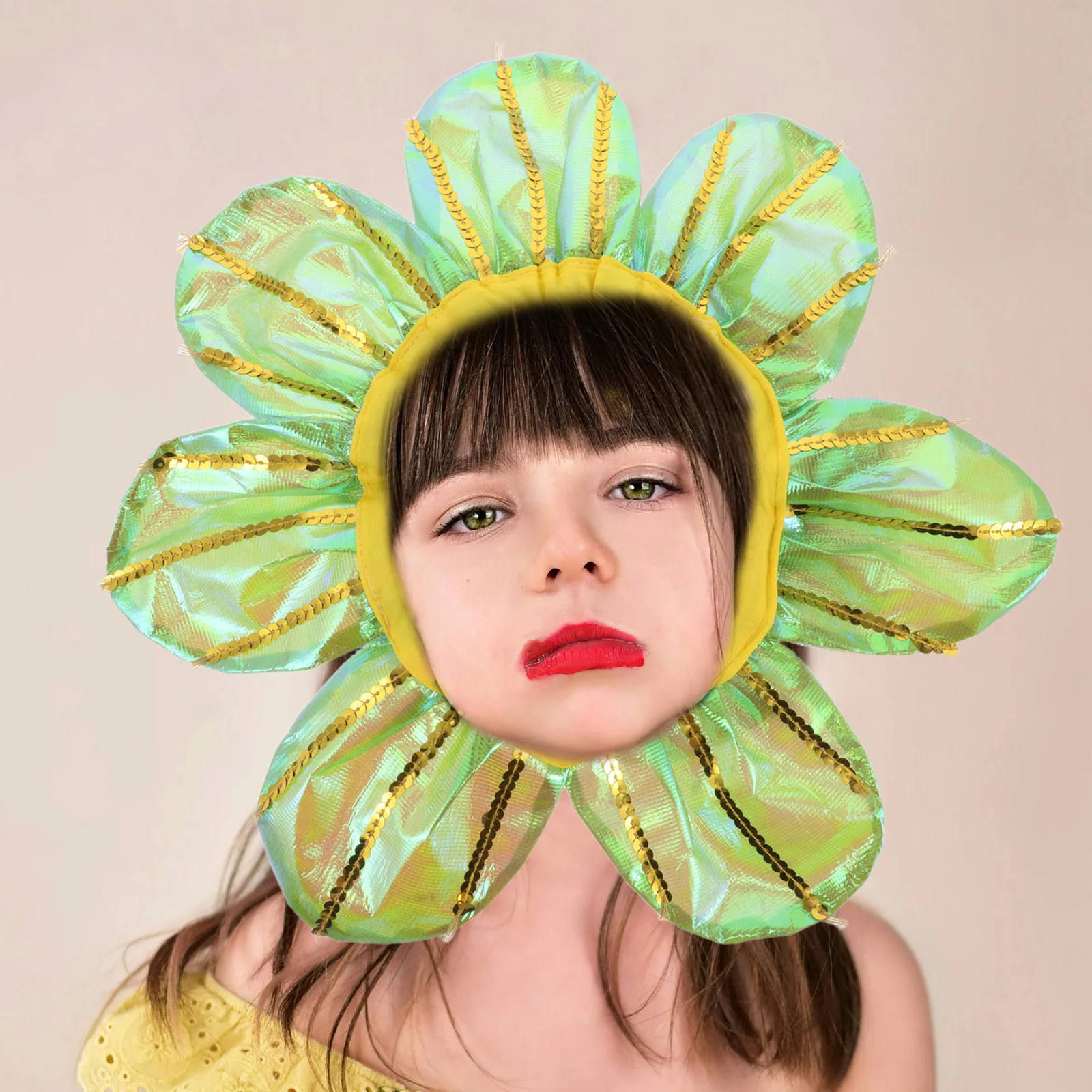 Cute Sunflower Headwear Lightweight Soft Fit Great for Childrens Party Performance Festival School Sports Meet Role Play