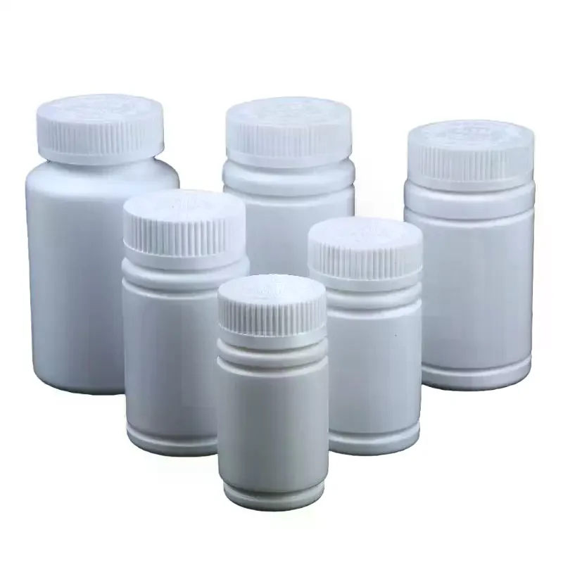 10Pcs 20-225ml Pill Vials Tablet Capsule Solid Powder Portable Containers Plastic HDPE White Empty Seal Bottles