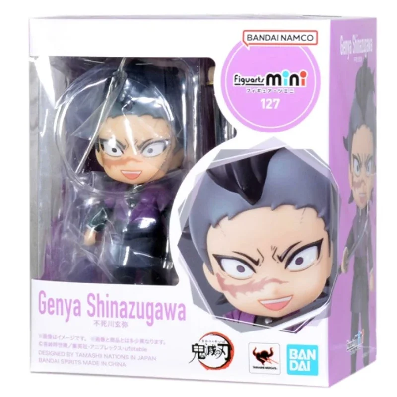 Bandai Original Demon Slayer Anime Figure Figuarts Mini Shinazugawa Genya Action Figure Toys for Kids Gift Collectible Model