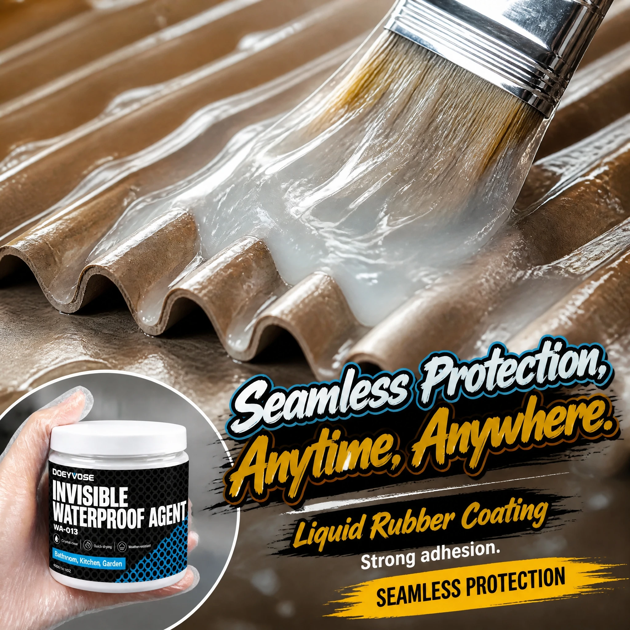 Invisible Waterproof Adhesive 400g, Transparent Leak Repair Paste for Indoor & Outdoor Use