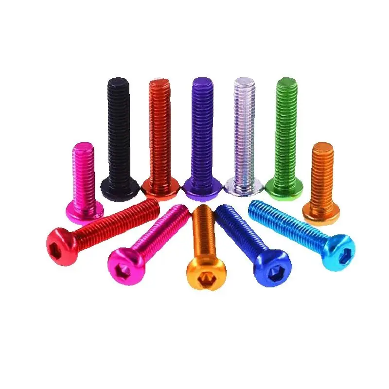 M5*6-30 Aluminum Alloy Button Head Socket Cap Screws, Color Anodized, Decorative Hex Socket Bolts, High Quality Fasteners