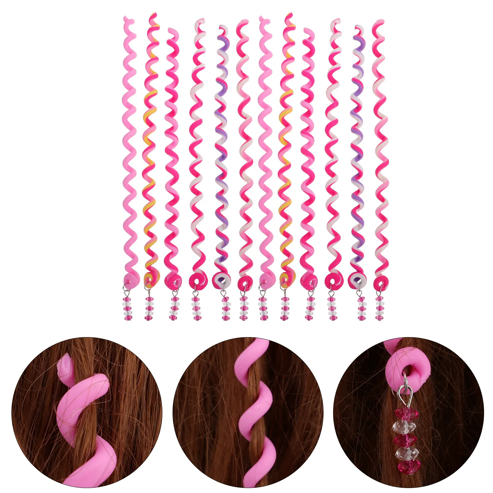 12Pcs Hair Braid Tool Spiral Twisting Clip Pottery Hair Braiding Tool for DIY Ponytail Bangs Braids Daily Hairstyle Salon