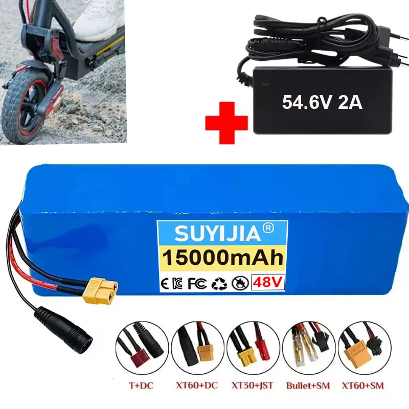 Original 48v 15Ah 1000w 13S3P 15000mAh 18650 Lithium Ion Battery 54.6v Lithium Ion Battery Electric Scooter with BMS + Charger