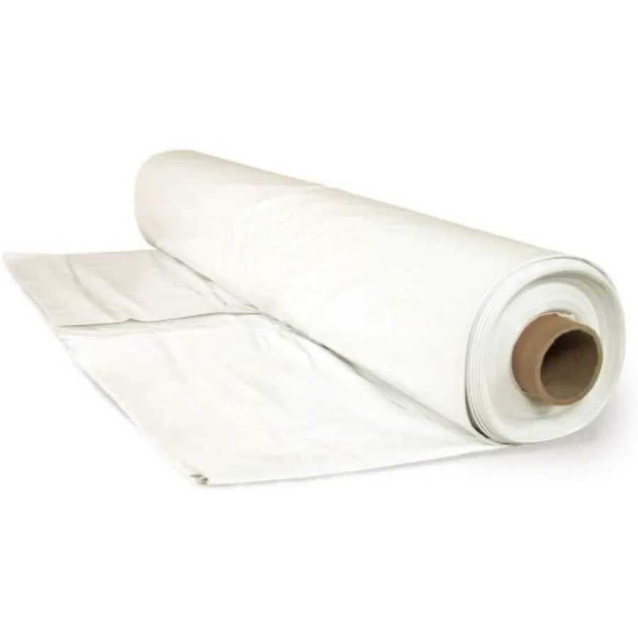Overwintering and greenhouse use: 6 Mil white plastic sheeting, durable PE film for agricultural protection