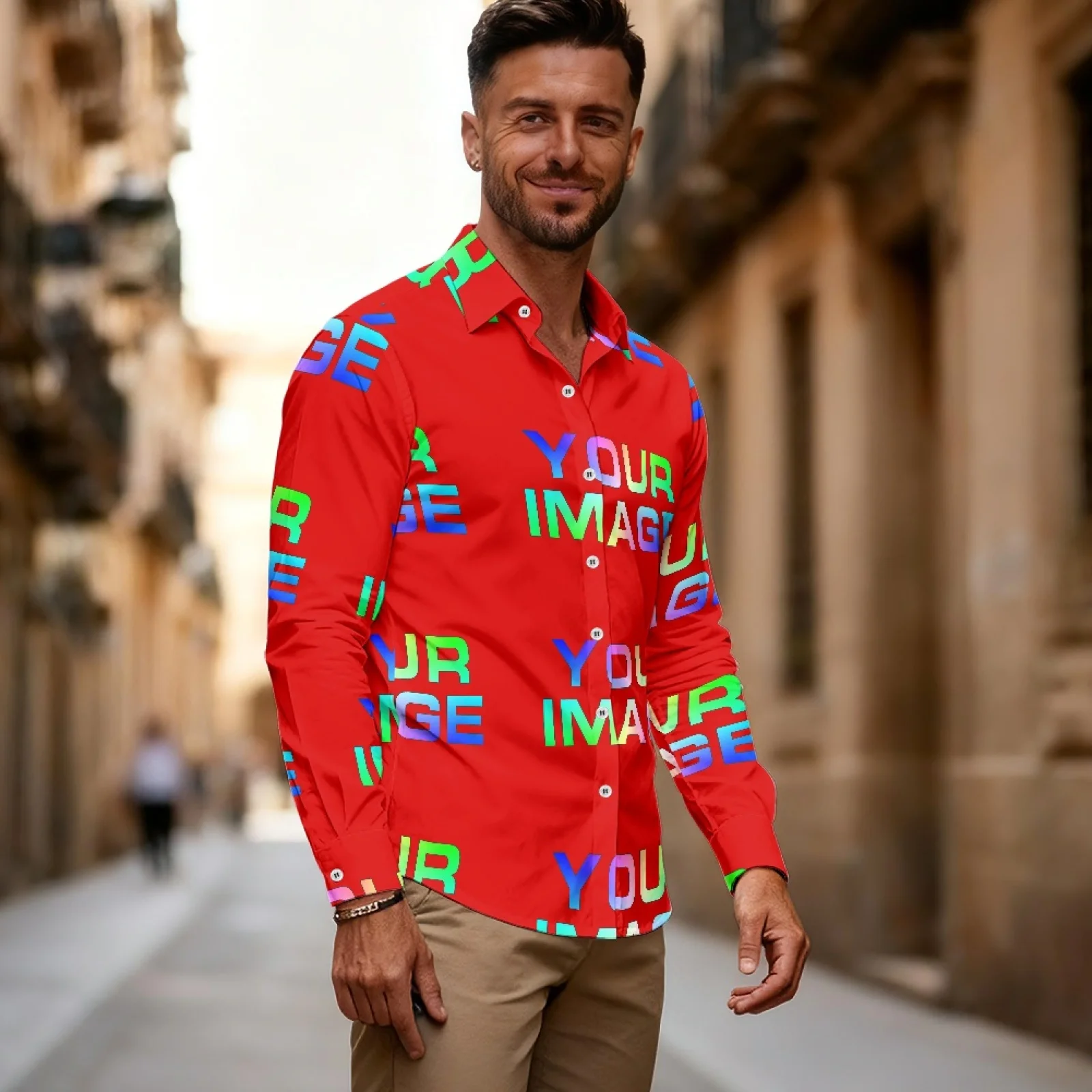 Men's Long Sleeve Shirts Turn-down Collar Casual Beach Style XS S M L XL 2XL 3XL 4XL 5XL 6XL Custom Print On Demand