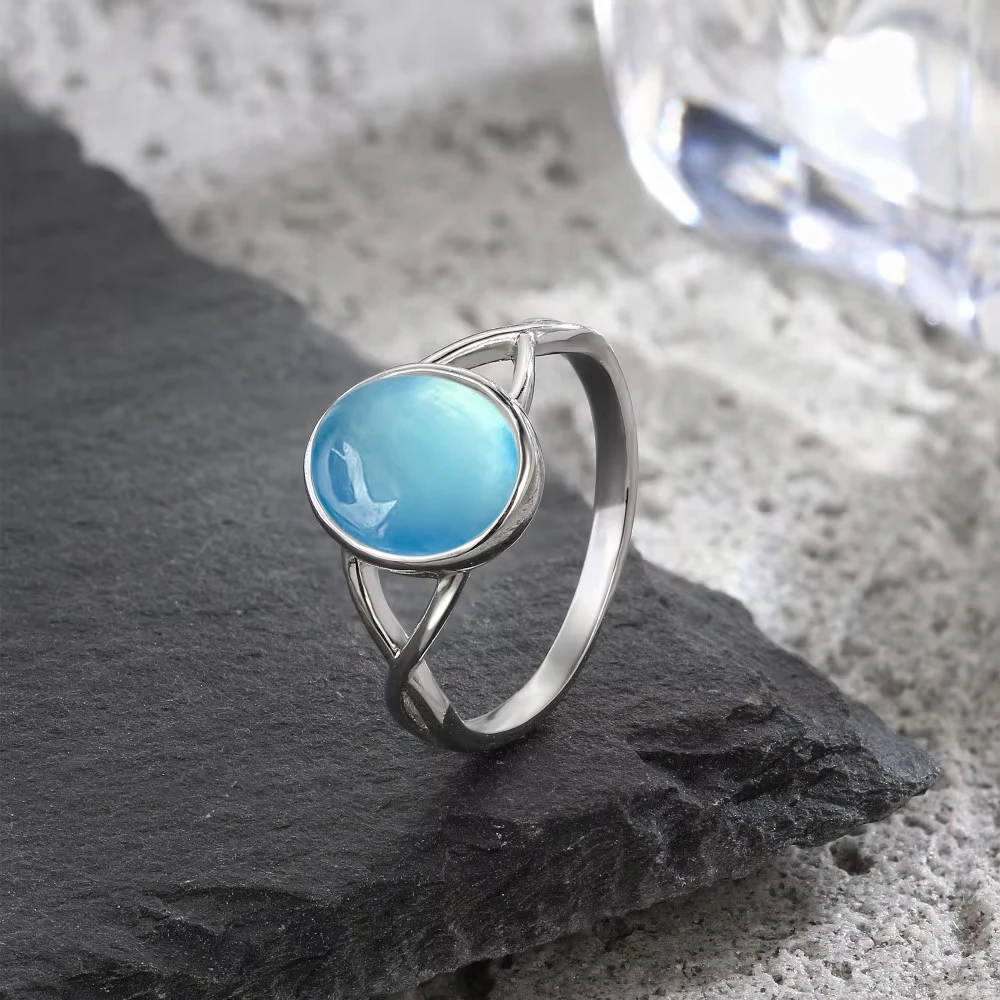 S925 فضة الزبرجد خواتم خواتم بسيطة الأزرق الحجر الطبيعي البيضاوي 8*10 مللي متر هدايا الحفلات غرامة مجوهرات خواتم للنساء #4