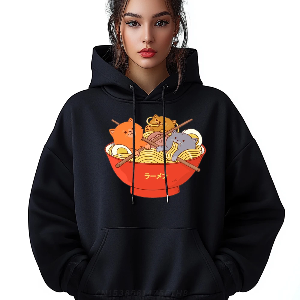 Kawaii Cat Japanese Ramen Noodles Men Graphic Tees Shirts For Men Man New In Sweatshirts