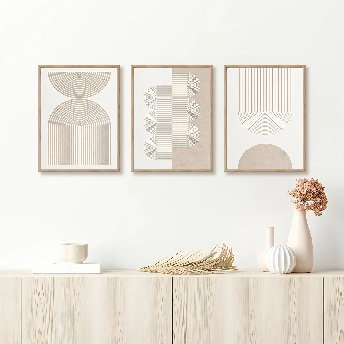 Frameless[Modern Art Decor] 3pcs Modern Retro Art Decor Canvas Wall Art Set | Unframed Ink Print, Suitable for Home Office, Livi