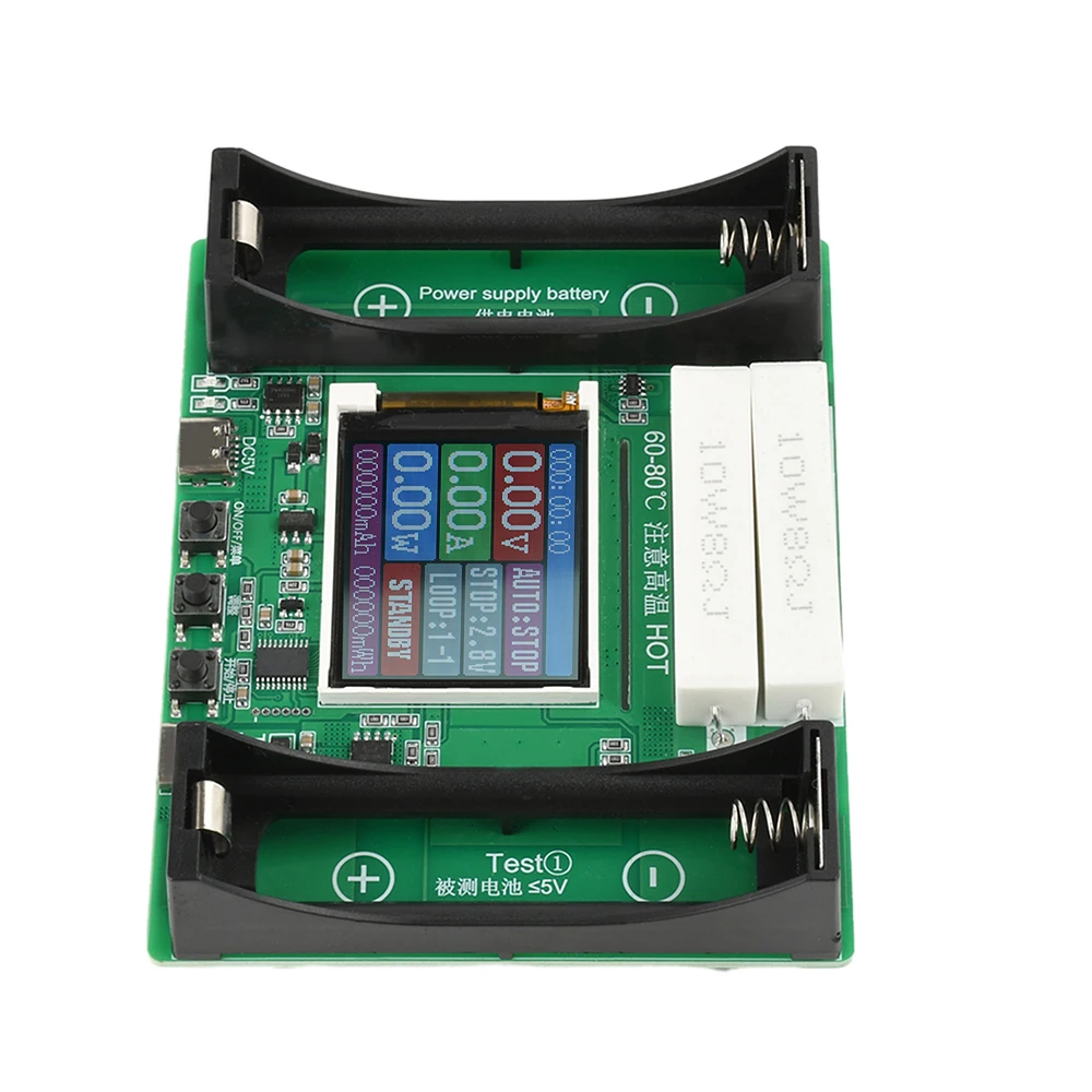 Kapazitätstestermodul für 18650-Lithiumbatterien, MAh MWh, digitales Batterieleistungsdetektormodul, 18650-Batterietester Typ C – Detail 9