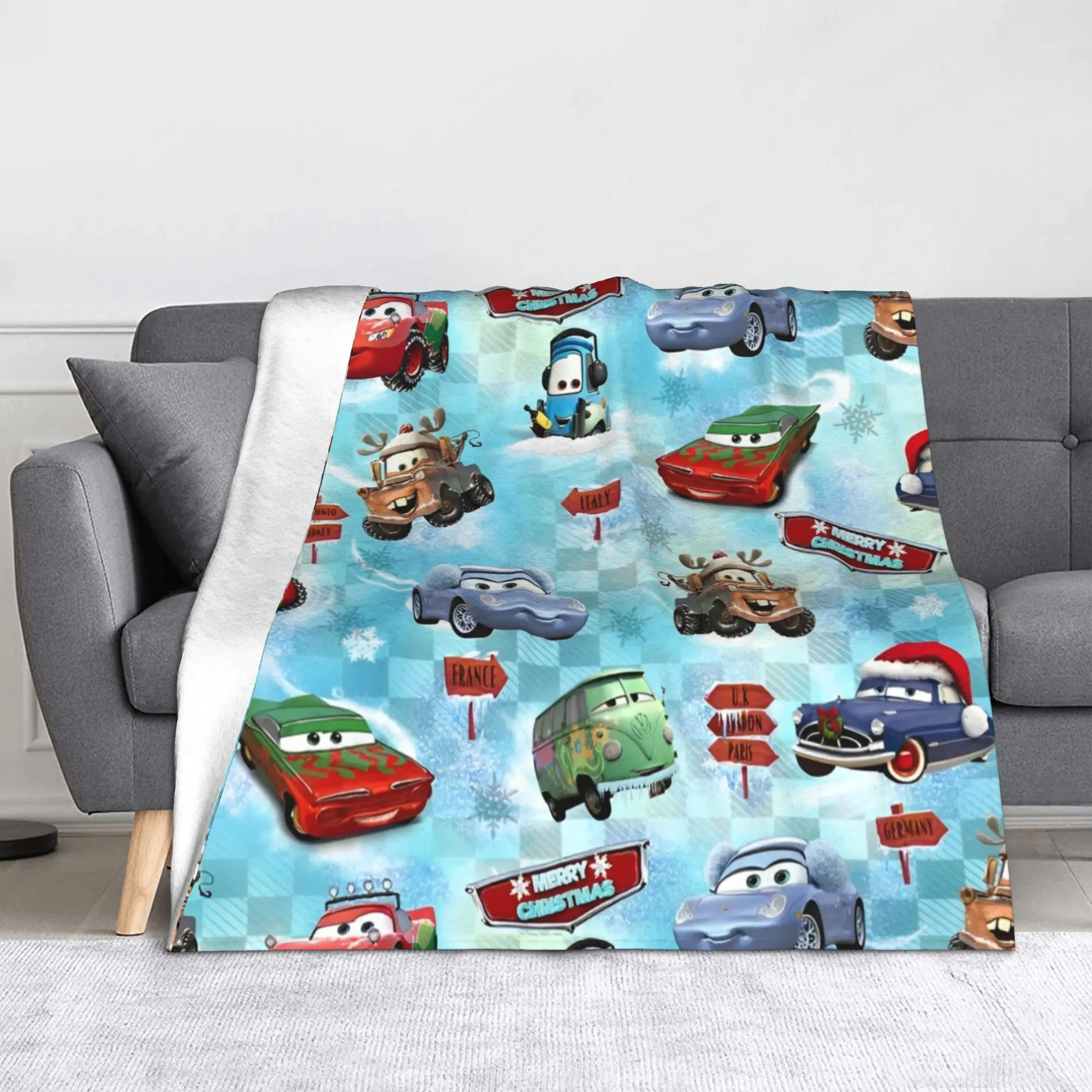 

Фланелевые пледы Life Is A Highway Lightning McQueen, автомобильные одеяла для дома, автомобиля, супер теплое плюшевое тонкое одеяло