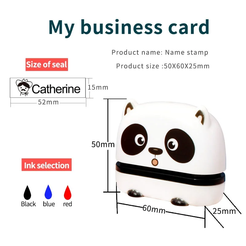 Cute Cartoon Children Stamp Students【Free ink】Large Size Washed Non - Fading Fabric And Textile Stamps Customized Name Stamp