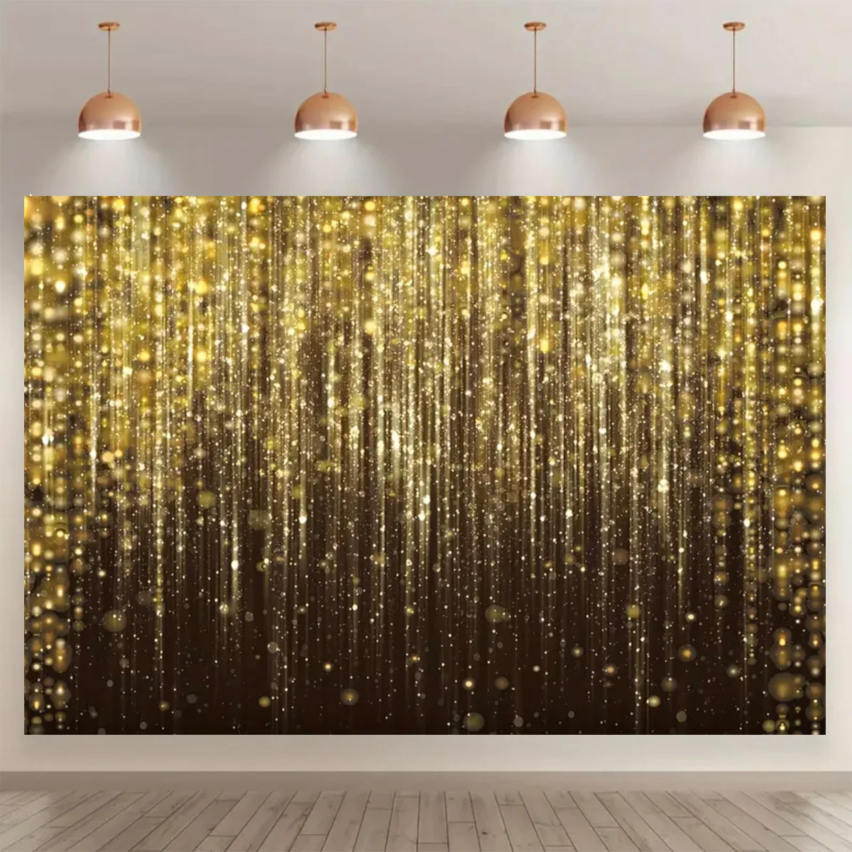 Black Gold Silver Glitter Backdrops Golden Shiny Dot Star Polka Light Bokeh Backgrounds For Birthday Weeding Party Baby Shower