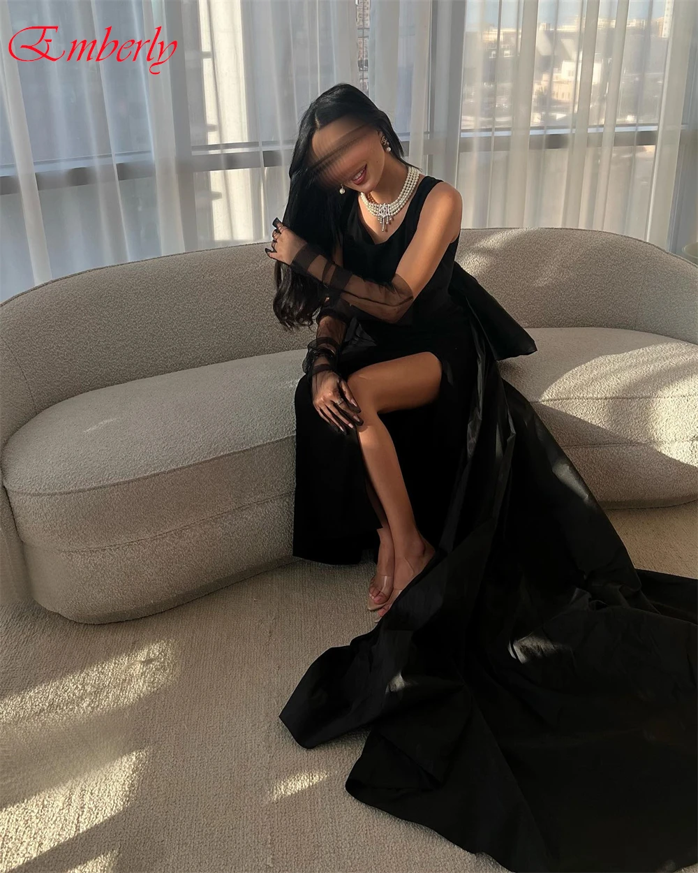 Robe de soirée droite en jersey de haute qualité, personnalisée, classique, col rond, robes de bal gracieuses avec traîne chapelle, robes d'occasion spéciale