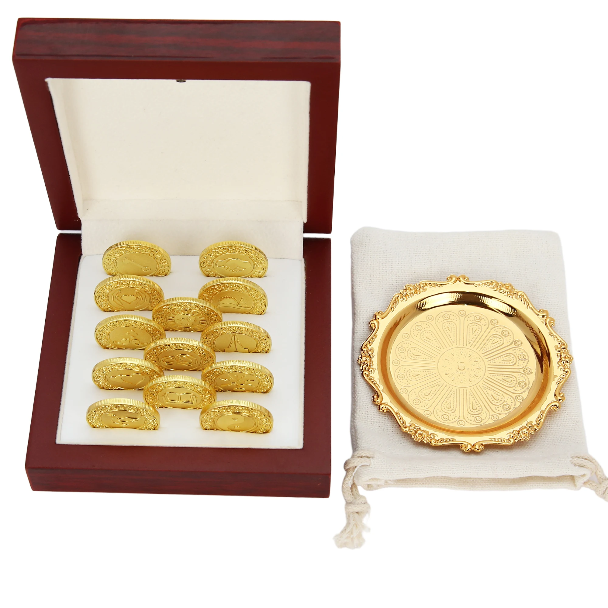 

Свадебные монеты Unity, 13-слова Las Arras para Boda Catolica, набор свадебных монолитных монет с деревянной коробкой, для свадебной церемонии