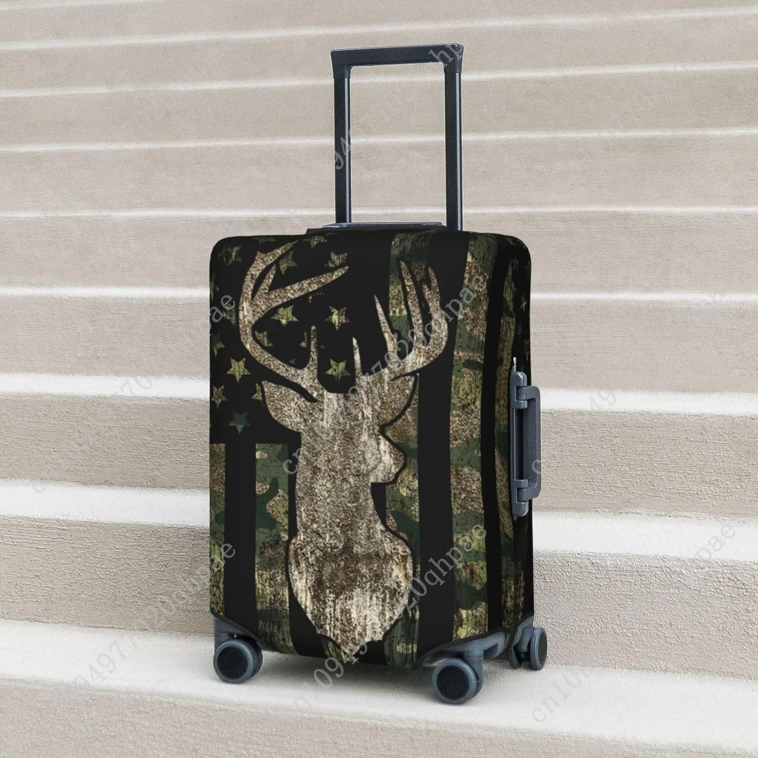 التمويه الصيد التكتيكية الغزلان كامو العلم الأمريكي غطاء الأمتعة مرونة قابل للغسل تمتد حقيبة حامي المضادة للخدش Trave