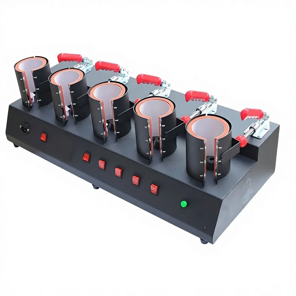 New 5-in-1 Semi-Automatic Electric 220V Flatbed Printer and Mug Heat Press Machine for Tumblers and Bottles Heat Transfer