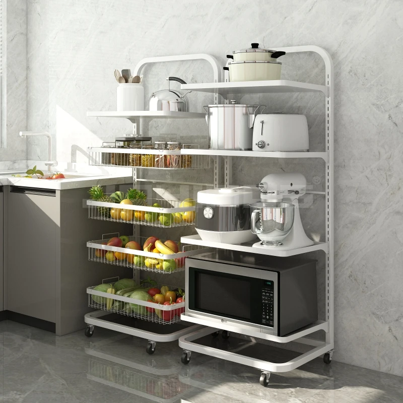 4 Layer  Household Sundries Removable Storage Rack and Shelf Unit for Kitchen Shelves  Metal Steel Storage Rack with Wheels