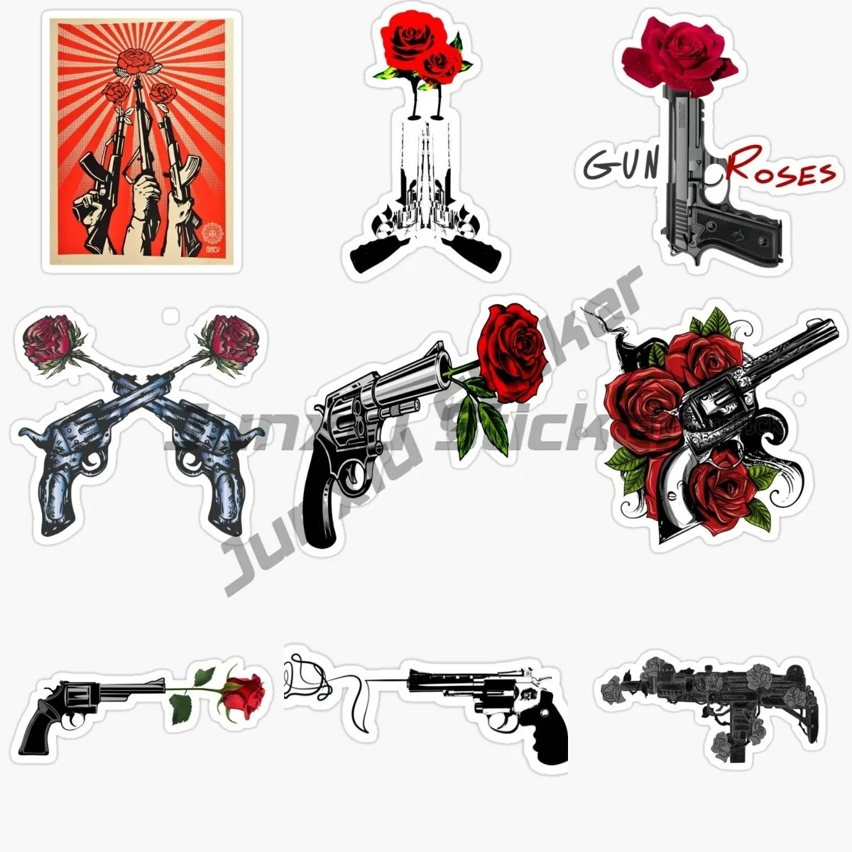 Guns N Roses Art Car Stickers for Cars, Laptop, Boat, for Wall Door Window Helmet Bicycle Car Stickers