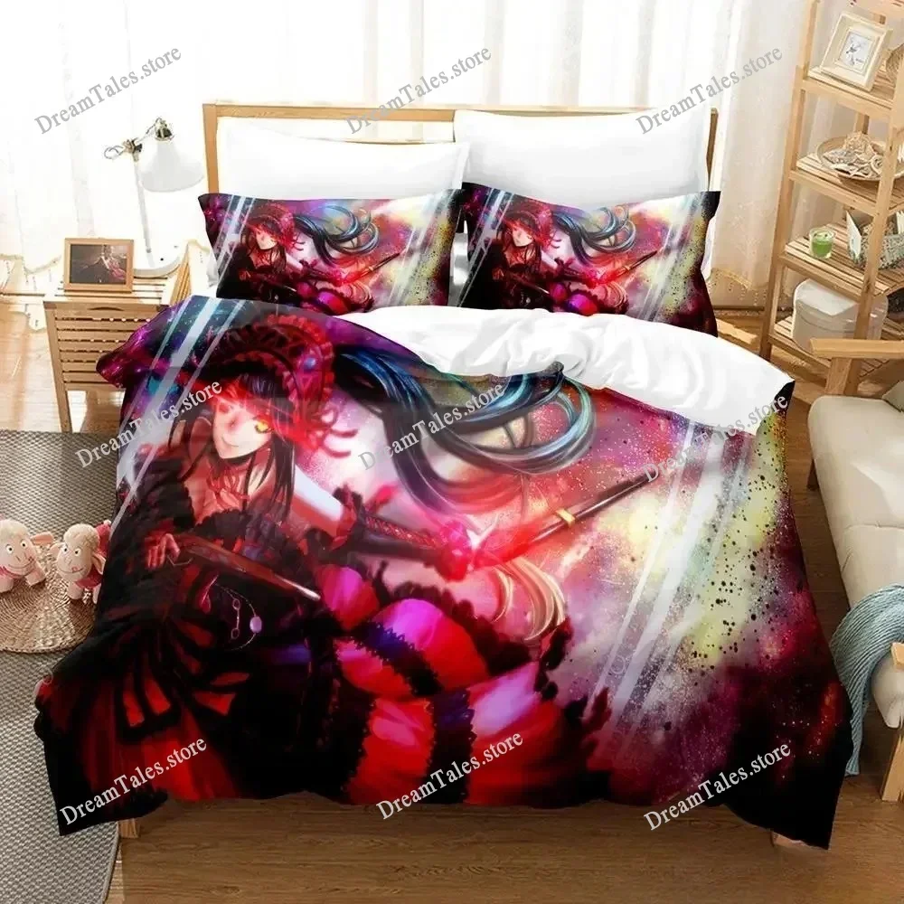 New Date A Live Tokisaki Kurumi Bedding Set Single Twin Full Queen King Size Bed Set Aldult Kid Bedroom Duvet Cover Sets Anime96