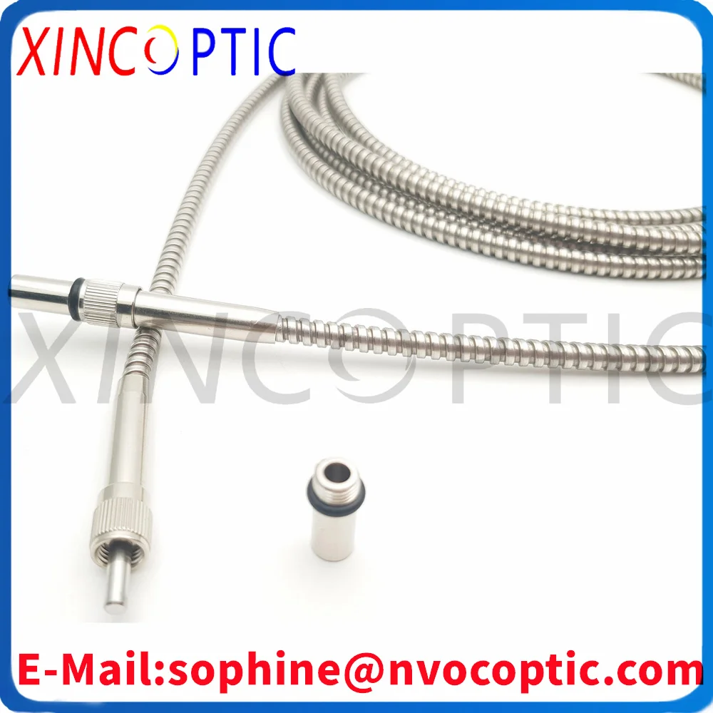 SMA905-SMA/FC NIR Optimized Quartz Metal Fiber 600/660um,400-2200nm,NA:0.22,PI,6.0mm 25M Armored Fiber Optical Patch Cord Cable