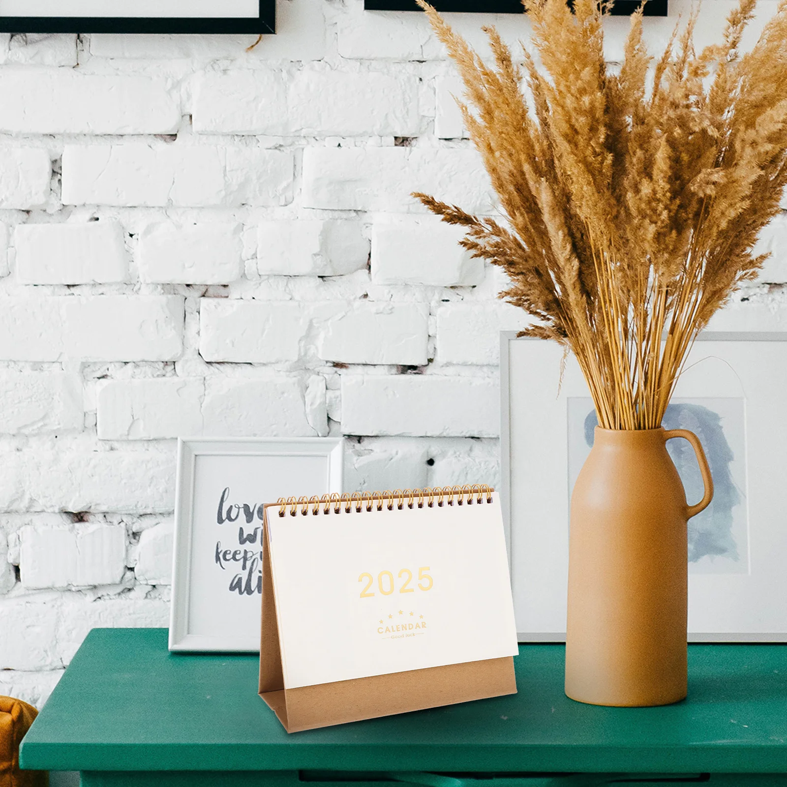 2025 سنة مكتب 2024-2025 ورق سميك سهل الوجه الدائمة منضدية التقويم لمكتب ديكور المنزل مخطط شهري سطح المكتب الصغير #3