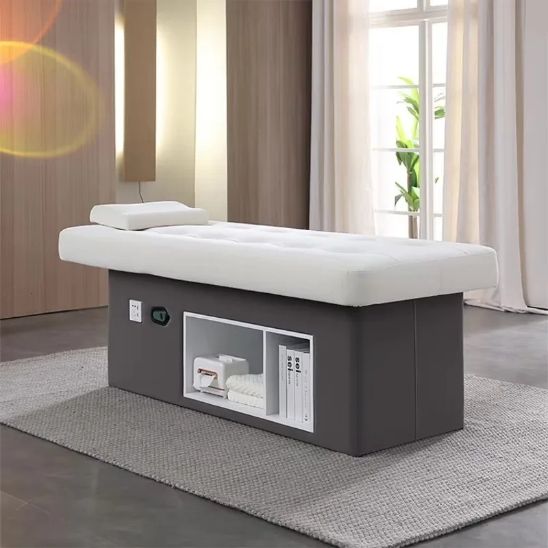 Beauty Salon Esthetician Furniture Gold Base Curve Facial Bed Electric Cosmetic Eyelash Bed Luxury Spa Massage Table Lash Bed