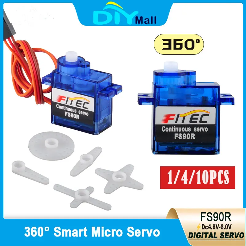 9g Micro Servo Feetech FS90R 360 Degree Continuous Rotation RC  for Arduino Robotic Helicopter Airplane Boat DIY