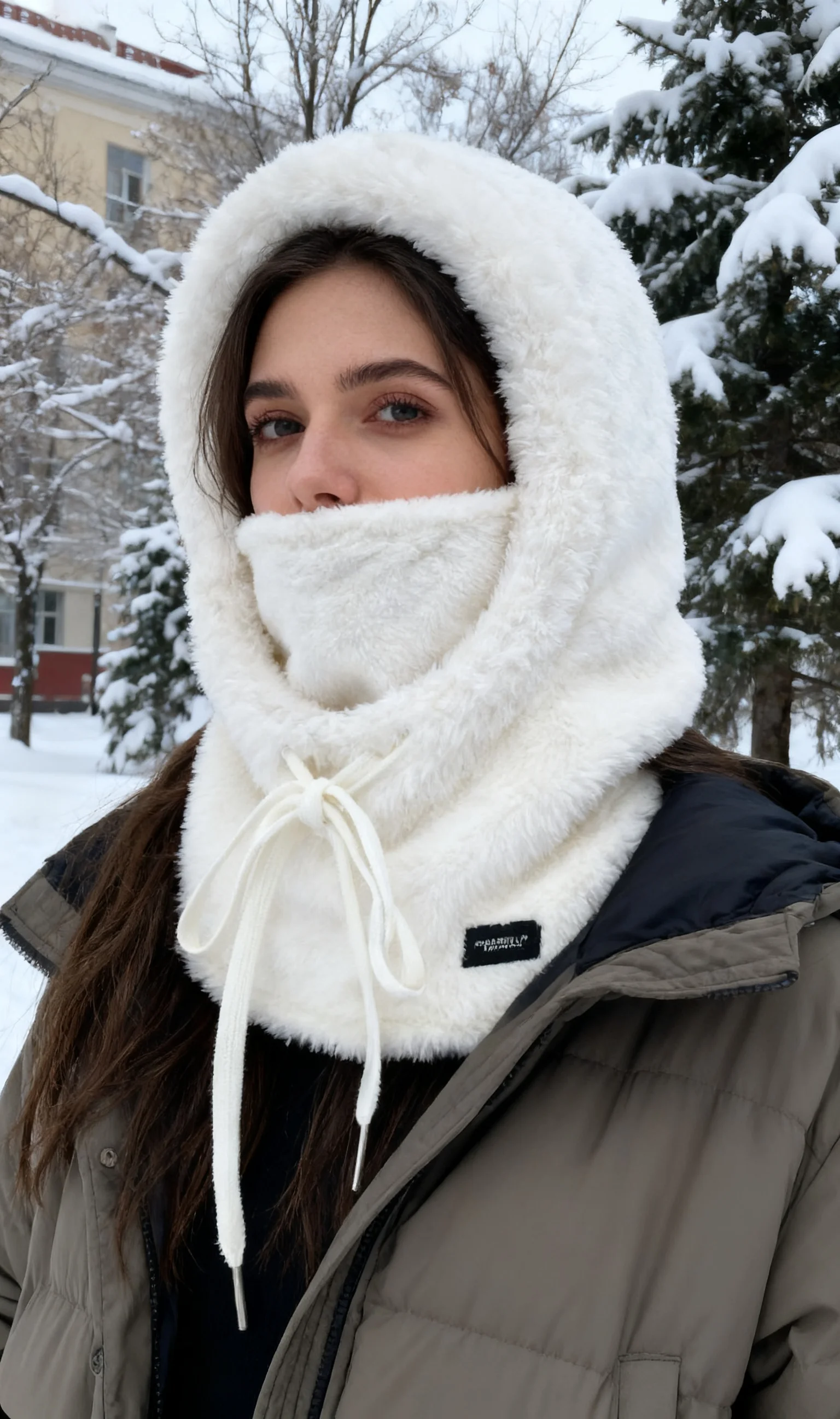 Plush winter cold hat, warm cycling skiing outdoor sports pullover, solid color hat, with windproof ear protection, windproof fa