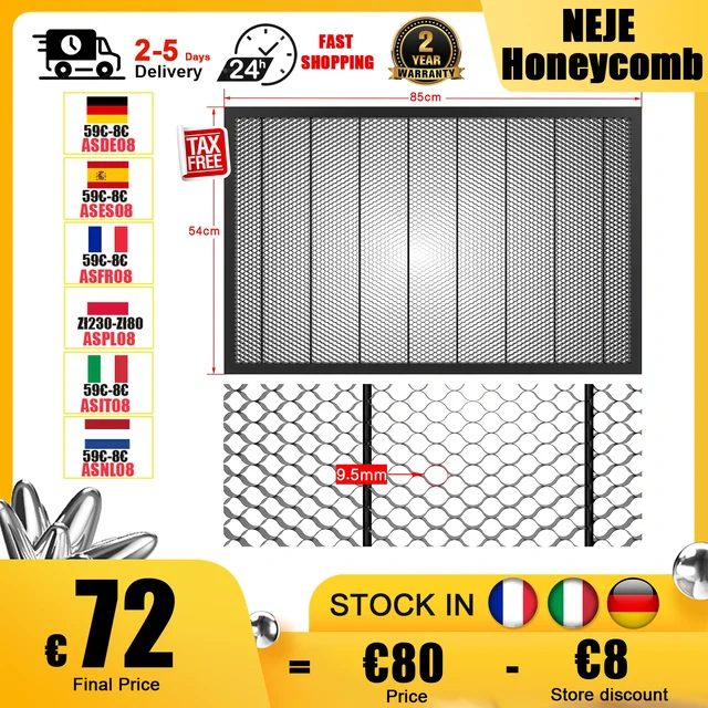 NEJE Honeycomb Plate 540 x 850 MM do grawerowania laserowego NEJE 3 Max Laser Honeycomb Table CNC Logo Marking Tool Aluminium Metal
