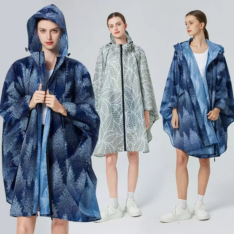 

Cedar Flower Design Big Size Women Raincoat Lightweight Rain Coat Poncho Waterproof Cloak Raincoats Adult Windproof Rainwear