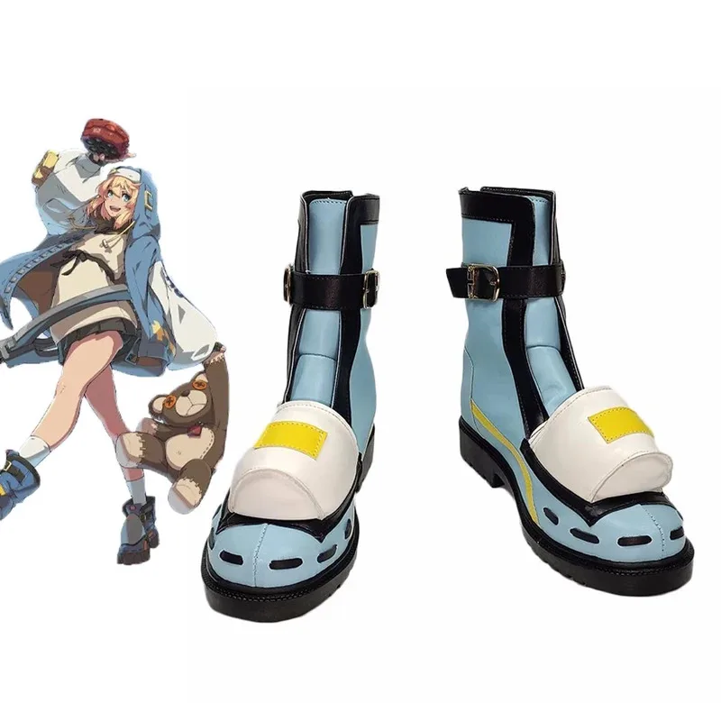 AIAI 2025Game GUILTY GEAR Bridget Cosplay PU Sepatu Boots Pesta Halloween Natal Kostum Prop Aksesoris Custom Made