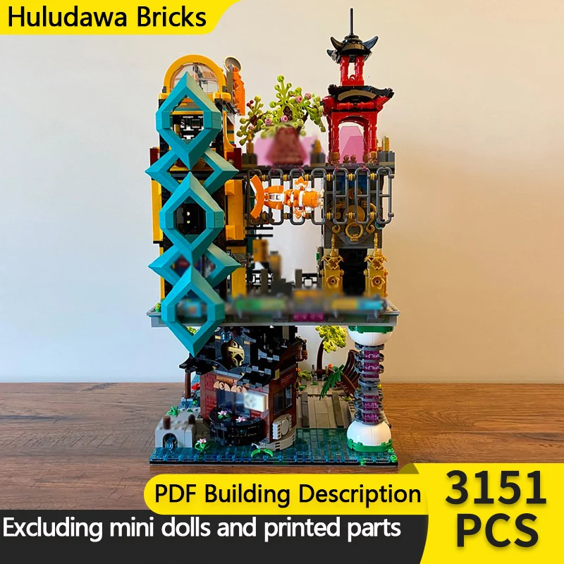 

Модель City Street View MOC, строительные кирпичи, городский спа-павильон, модульная технология, детские праздничные подарки, сборные игрушки, костюм