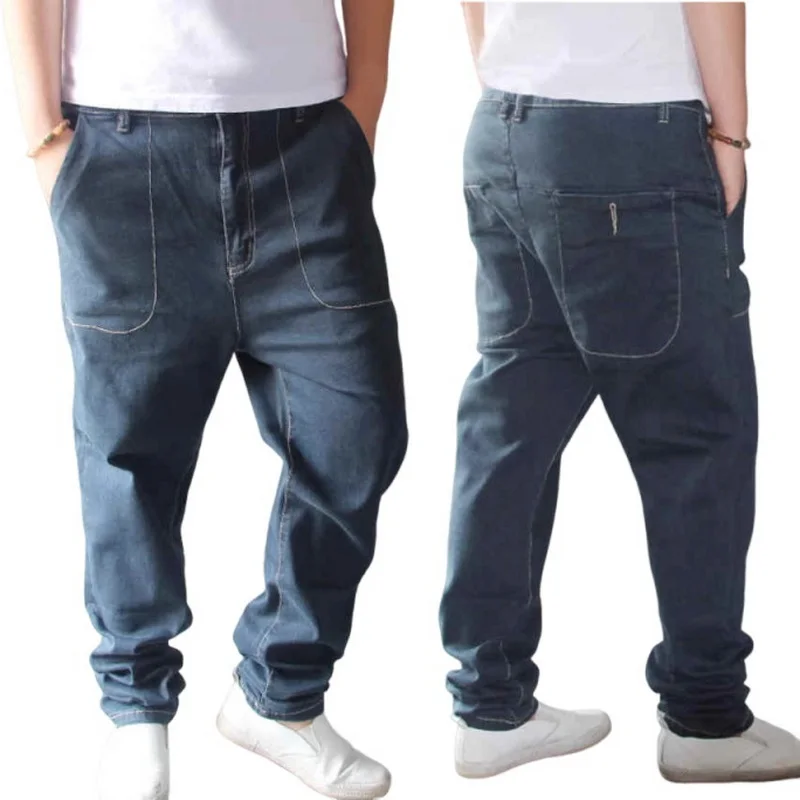 Loose Hanging Cross-pants Hip-hop Small Leg Pants Soft Denim Fabric Harem Pants Personality Stretch Skateboard Pant