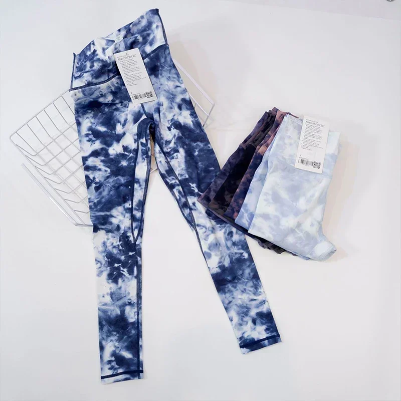 Pantalones de Yoga Tie Dye para mujer, Leggings ajustados de secado rápido, pantalones de cintura alta, aspecto atlético, Render para exteriores