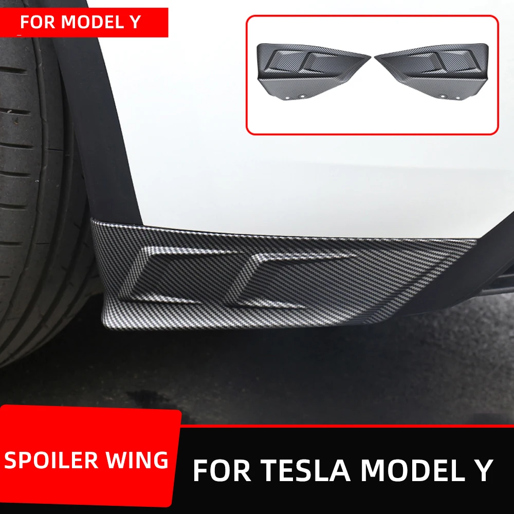 For Tesla Model Y 2020 21 22 Rear Bumper Side Corner Diffuser Lip Splitters Lower Corner Spoiler Aprons Wrap Angle Accessories