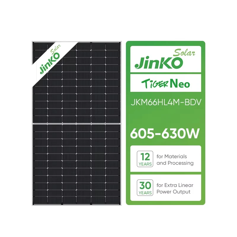 Jinko Zonnepanelen N Type 605W-630W Bifaciale Dubbele Glazen Fotovoltaïsche Module Neo 66HL4M-BDV 605W 610W 615W 620W 625W 630Watt