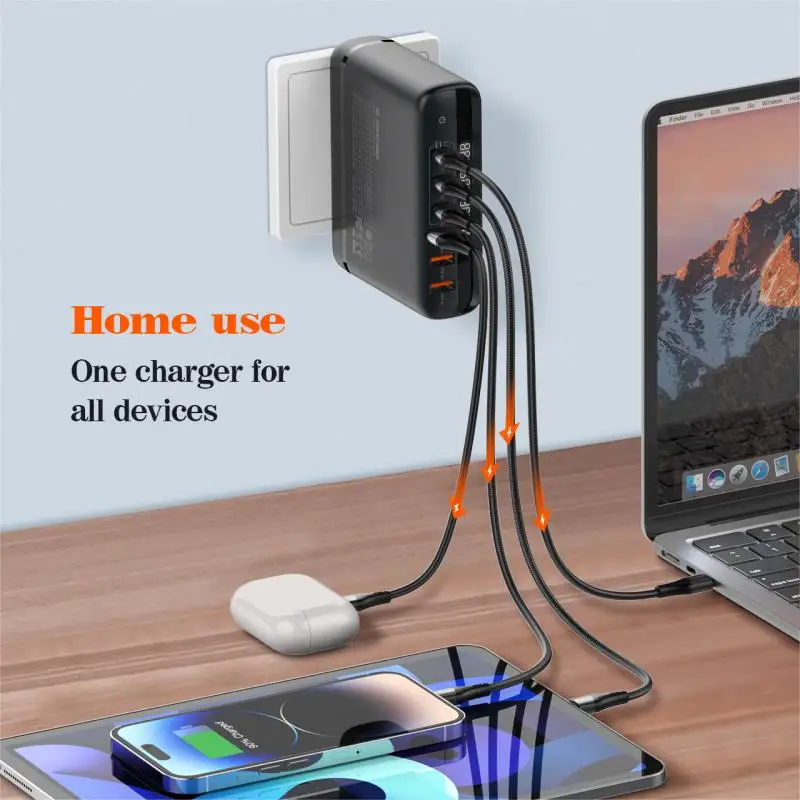 LDNIO Gan 140W Fast Charger Type C Digital Display Cellphones USB Charging For Xiaomi 14 Iphone Charge EU US UK Convertible Plug