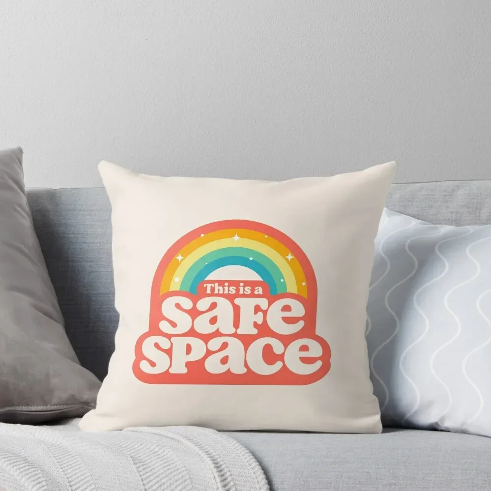 Mental Health Quote - This is a Safe Space Throw Pillow Luxury Cushion Cover Luxury Living Room Decorative Cushions Pillow